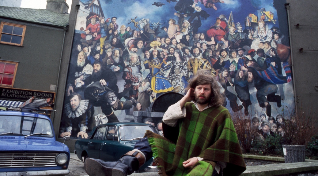 Lenkiewicz in front of Barbican Mural. Photograph courtesy of Jeny Bremer, 1979